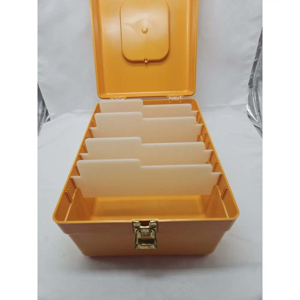 Vintage Wilson Wil-Hold Yellow Plastic File Box 12